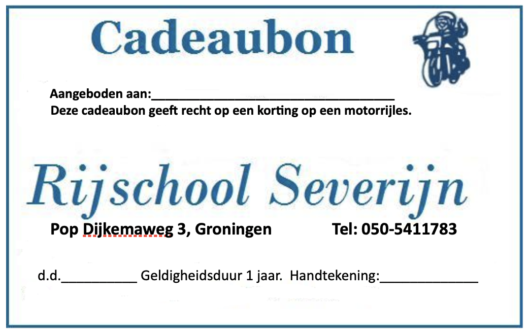 Cadeaubon Rijschool Severijn